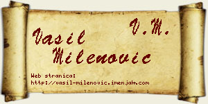 Vasil Milenović vizit kartica